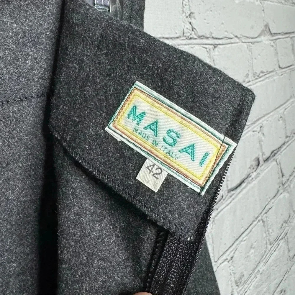 Masai Made in Italy Women’s Grey Wool Skirt size 42/6 - Picture 5 of 8